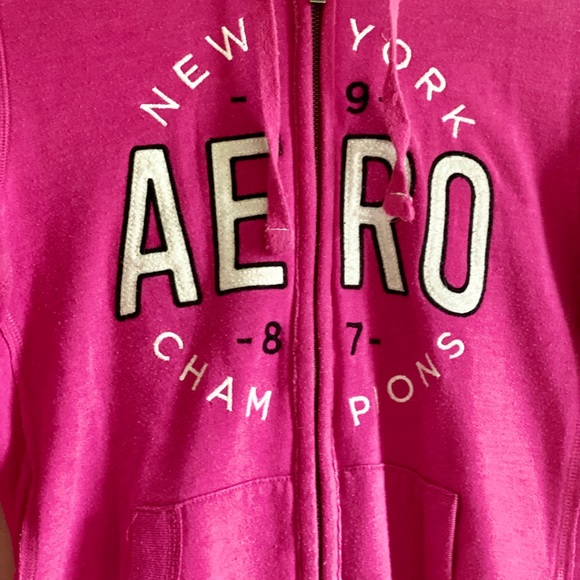 PINK AEROPOSTALE ZIP UP HOODIE - Picture 3 of 7
